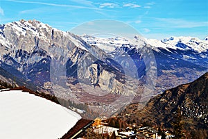 Panoramic view of Swiss Alps