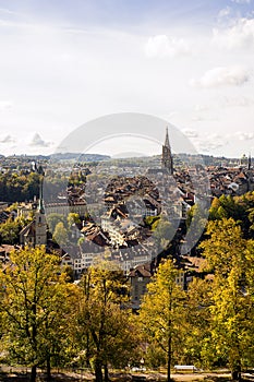 Panoramic view of a Swiss capitol city Bern