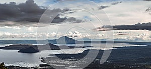 Panoramic view of Taal Volcano and its lake