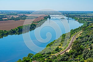 panoramic view of the Tagus River from the Jardim das Portas do Sol photo