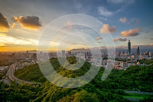 Panoramic view of taipei city at night