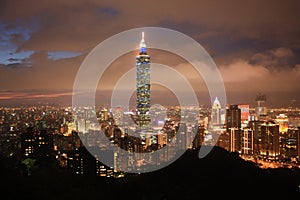 Panoramic View Taipei City by night Taiwan