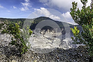 Panoramic view of Tangkuban Perahu crater