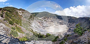 Panoramic view of Tangkuban Perahu crater