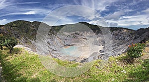 Panoramic view of Tangkuban Perahu crater, showing beautiful and huge mountain crater photo