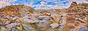 Panoramic view of Tanque Verde Creek in the Coronado National Forest, Arizona