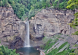 Panoramic view of Taughannock Falls in rural New York