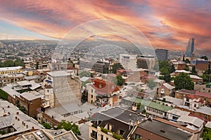 Panoramic view of Tbilisi from above, Georgia