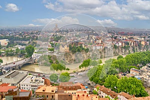 Panoramic view of Tbilisi from above, Georgia