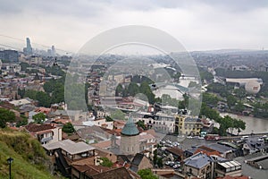 Panoramic view of Tbilisi from above, Georgia
