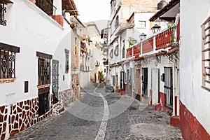 Panoramic view on Texco traditional colonial city in Mexico