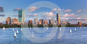 Panoramic View of theBoston Skyline Across the Charles River Basin