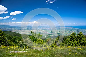 Panoramic view of Thermaikos Gulf of Aegean sea, Greece