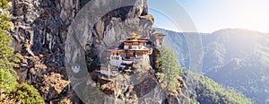 panoramic view of the Tiger's Nest temple in Paro, Bhutan