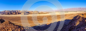 Panoramic view of Timna valley and the Arava desert