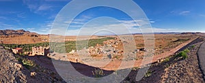 Panoramic view of Tinghir valley, morocco