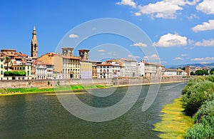 Panoramic view to the Arno river in Florence