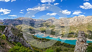 Panoramic view to beautiful landscape in mountain village Guadalest, Spain