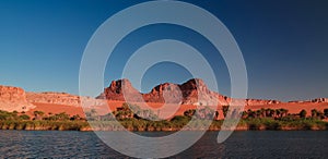 Panoramic view to Boukkou lake group of Ounianga Serir lakes at the Ennedi, Chad