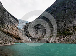 Panoramic view to Briksdal Glacier in Norway