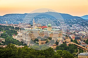 Panoramic view to Budapest from Citadella hill