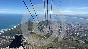 The panoramic view to Capetown from the cableway