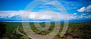 Panoramic view to chamo and Abaya lakes in Nechisar national park, Arba Minch, Ethiopia