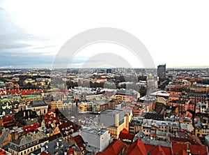 Panoramic view to the city center of old Riga