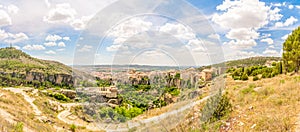 Panoramic view to countryside near Cuenca from the viewpoint over the city, Spain