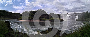 Panoramic view to Iguazu waterfalls and Saint Martin island