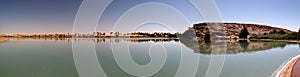 Panoramic view to Katam aka Baramar lake group of Ounianga kebir lakes at the Ennedi, Chad