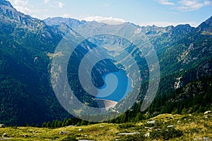 Panoramic view to the Lago del Sambuco in the Val Lavizzara photo