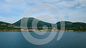 Panoramic view to Malokurilskoye, Shikotan island, Kuril, Russia photo