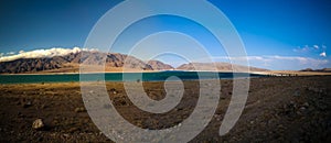 Panoramic view to Orto-Tokoy Reservoir at Chu river in Naryn, Kyrgyzstan photo