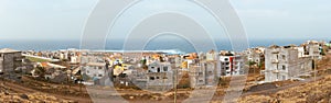 A panoramic view to Ponta do Sol - a town in the island of Santo Antao, Cape Verde. Many new appartment building for