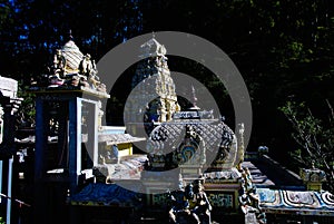 Panoramic view to Seetha Amman Hinde temple at Nuwara Eliya, Sri Lanka