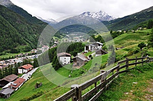 Panoramic View to Soelden, Austria