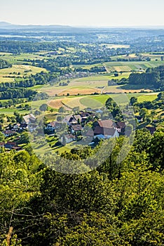 Panoramic view to the Swabian Alb in Germany