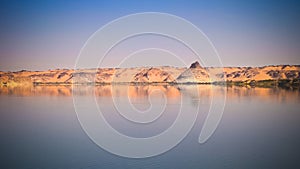 Panoramic view to Teli lake group of Ounianga Serir lakes at the Ennedi, Chad