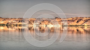 Panoramic view to Teli lake group of Ounianga Serir lakes at the Ennedi, Chad