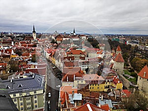 Panoramic view to Toompea over the old town of Tallinn