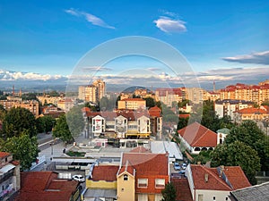 Panoramic view to the town of Leskovac in the southern Serbia