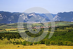 Panoramic view to the town of Vratsa, Bulgaria