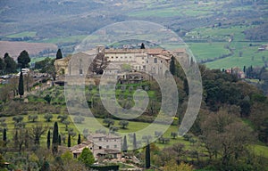 Panoramic view from Tody medieval town in Umbria Italy