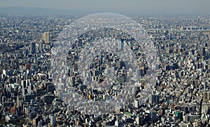 Panoramic view of Tokyo in Japan