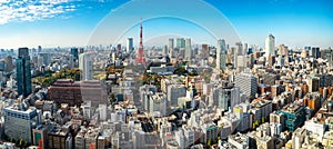 Panoramic view of Tokyo tower, Japan