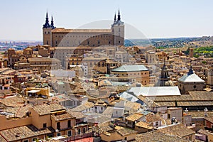 Panoramic view of Toledo with Alcazar castle, Castilla-La Mancha, Spain