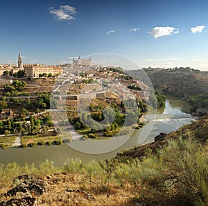 The panoramic view of Toledo in Spain