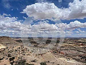 Panoramic view from the top of the rocky desert valley in Richfield.