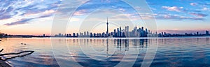 Panoramic view of Toronto skyline and Ontario lake - Toronto, Ontario, Canada